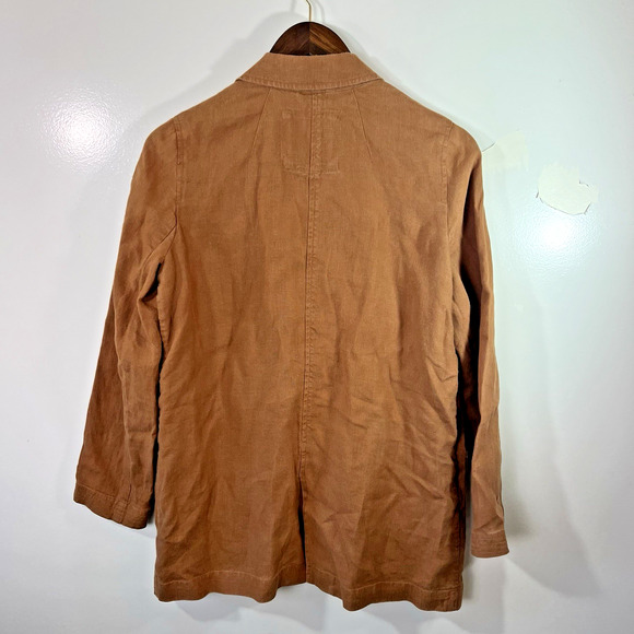 Madewell Women’s Linen Blazer Size XS Chestnut Brown Preppy Office Minimalist - Picture 2 of 7